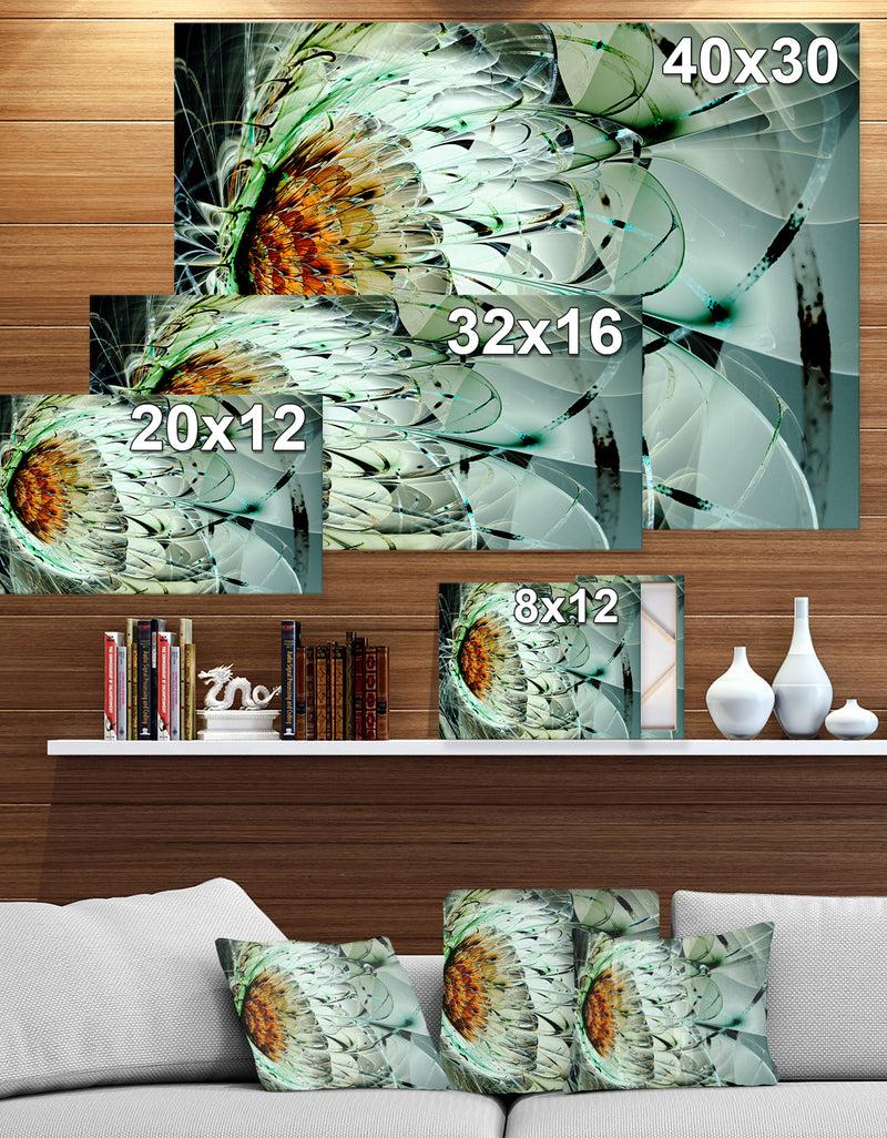 DesignQ Orange 3D Exotic Flower In Tail Commet - Digital Art On Wrapped Canvas