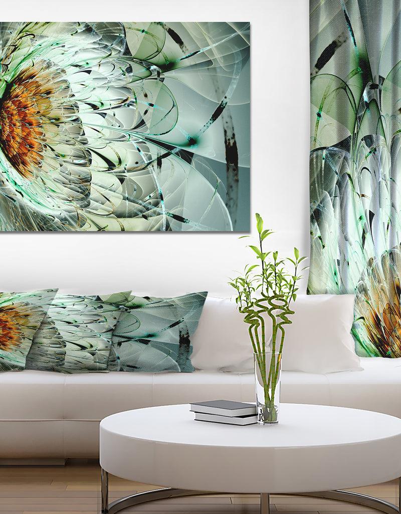 DesignQ Orange 3D Exotic Flower in Tail Commet - Digital Art on wrapped Canvas