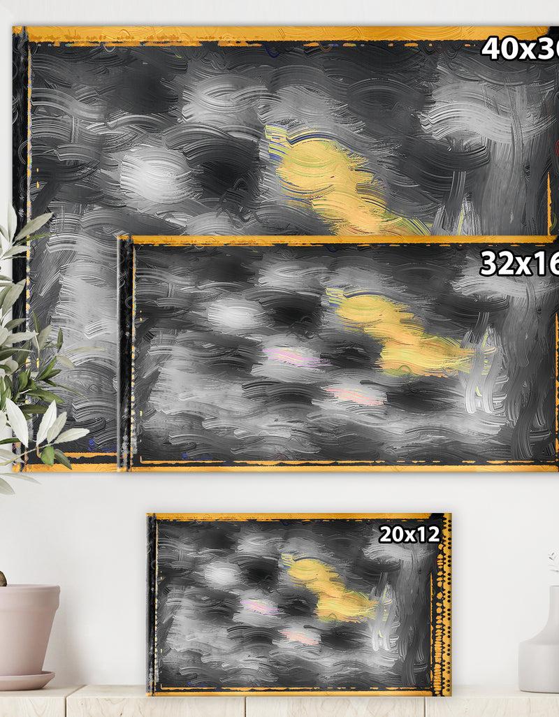 DesignQ Orange And Black Glass Effect - Modern Canvas Wall Art