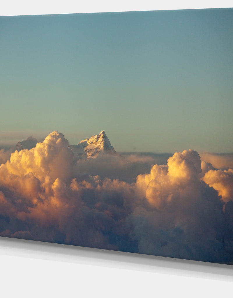 DesignQ Orange Clouds Colorful Sunset In Sky - Extra Large Wall Art Landscape