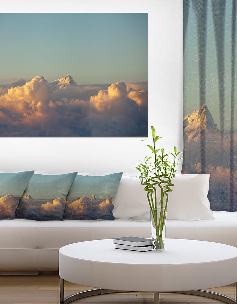 DesignQ Orange Clouds Colorful Sunset in Sky - Extra Large Wall Art Landscape