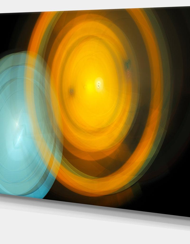 DesignQ Orange Fractal Desktop Wallpaper - Abstract Digital Art Canvas Print