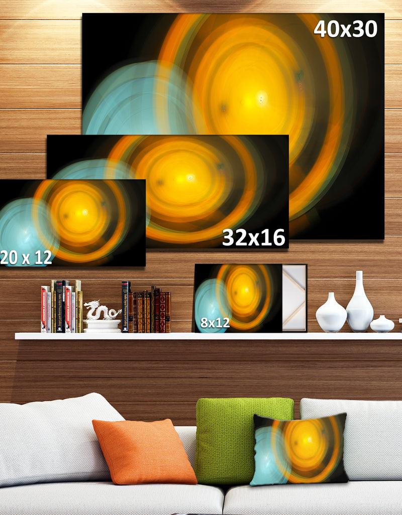 DesignQ Orange Fractal Desktop Wallpaper - Abstract Digital Art Canvas Print
