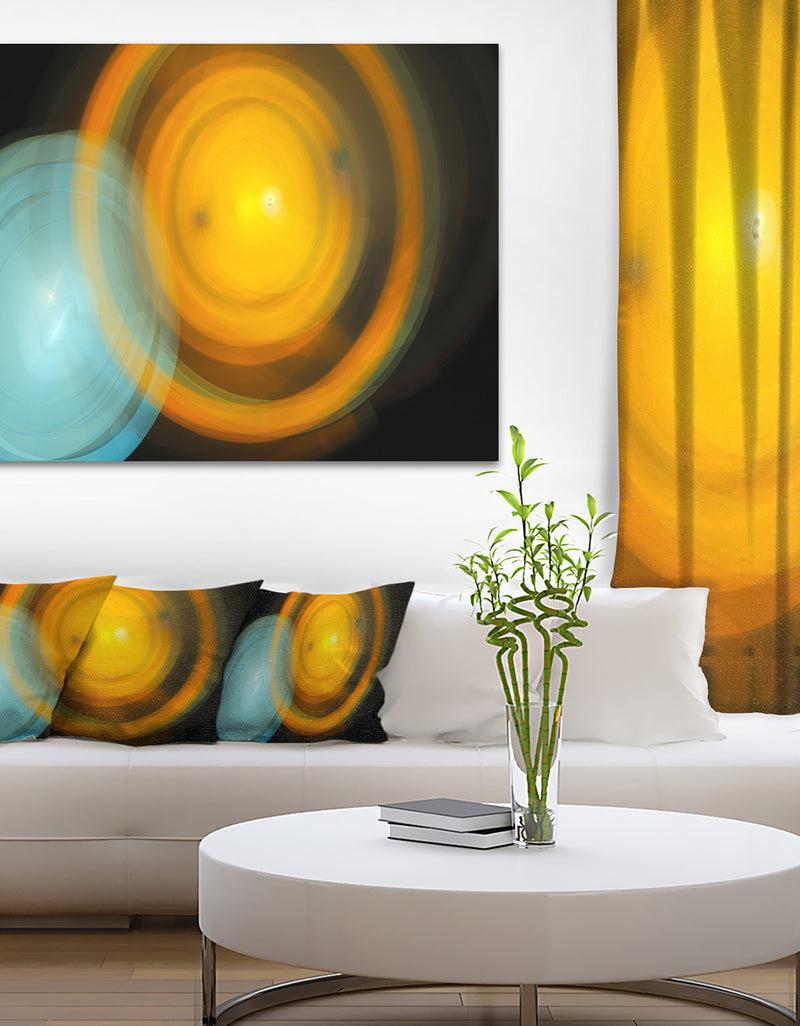 DesignQ Orange Fractal Desktop Wallpaper - Abstract Digital Art Canvas Print