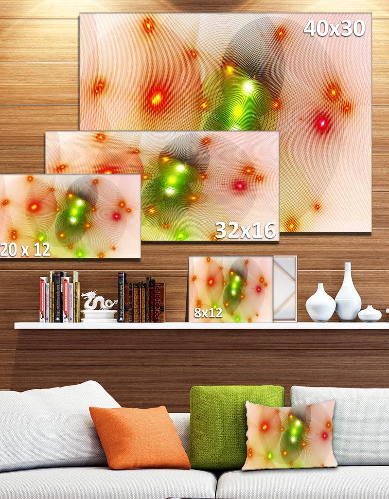 DesignQ Orange Fractal Lights In Fog - Extra Large Abstract Canvas Art Print Canvas