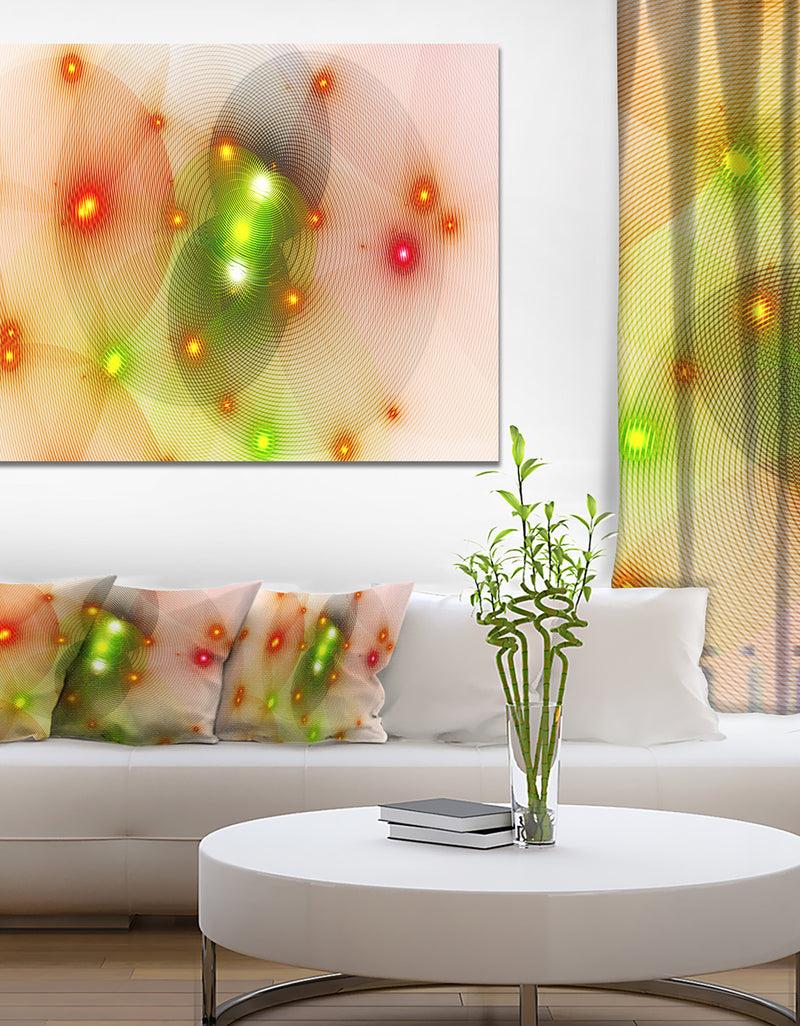 DesignQ Orange Fractal Lights in Fog - Extra Large Abstract Canvas Art Print Canvas