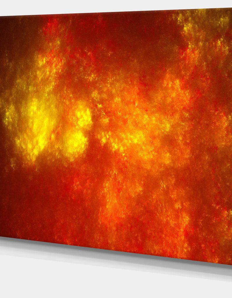 DesignQ Orange Starry Fractal Sky - Abstract Wall Artwork