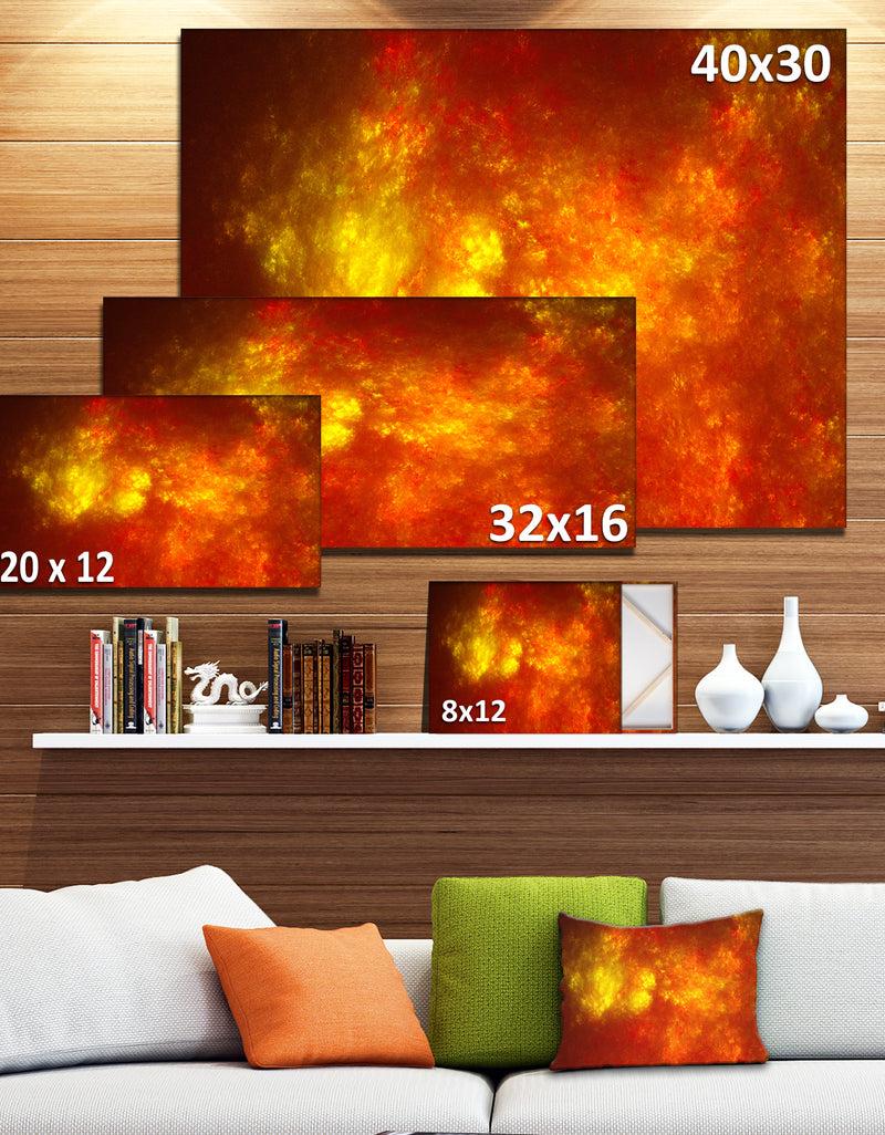 DesignQ Orange Starry Fractal Sky - Abstract Wall Artwork