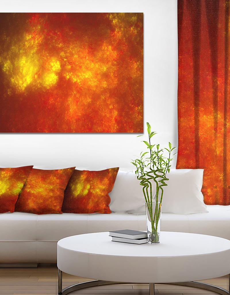 DesignQ Orange Starry Fractal Sky - Abstract Wall Artwork
