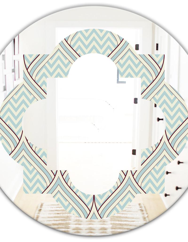 DesignQ Ornament With Decorative Elements. - Modern Round Or Oval Wall Mirror - Quatrefoil