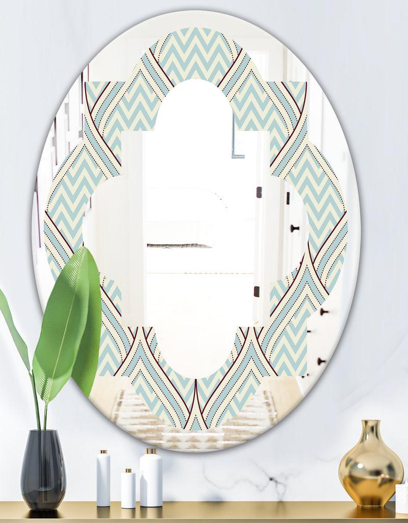 DesignQ Ornament With Decorative Elements. - Modern Round Or Oval Wall Mirror - Quatrefoil