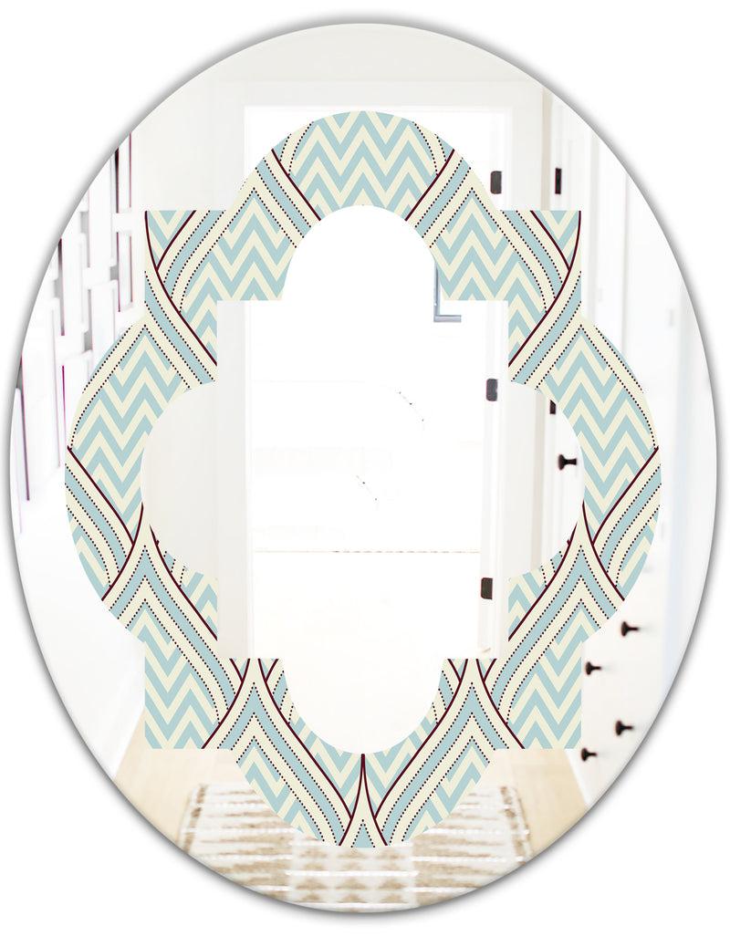DesignQ Ornament With Decorative Elements. - Modern Round Or Oval Wall Mirror - Quatrefoil