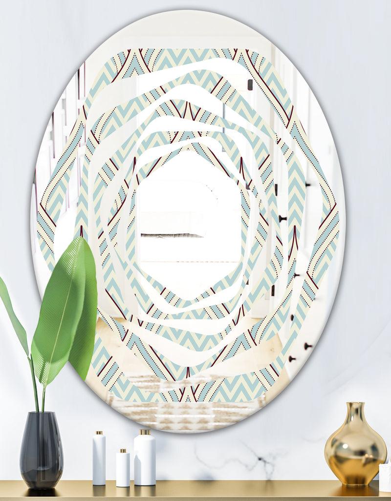 DesignQ Ornament With Decorative Elements. - Modern Round Or Oval Wall Mirror - Whirl
