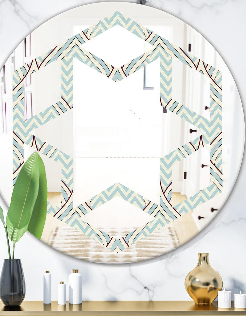 DesignQ Ornament with decorative elements. - Modern Round or Oval Wall Mirror - Hexagon Star