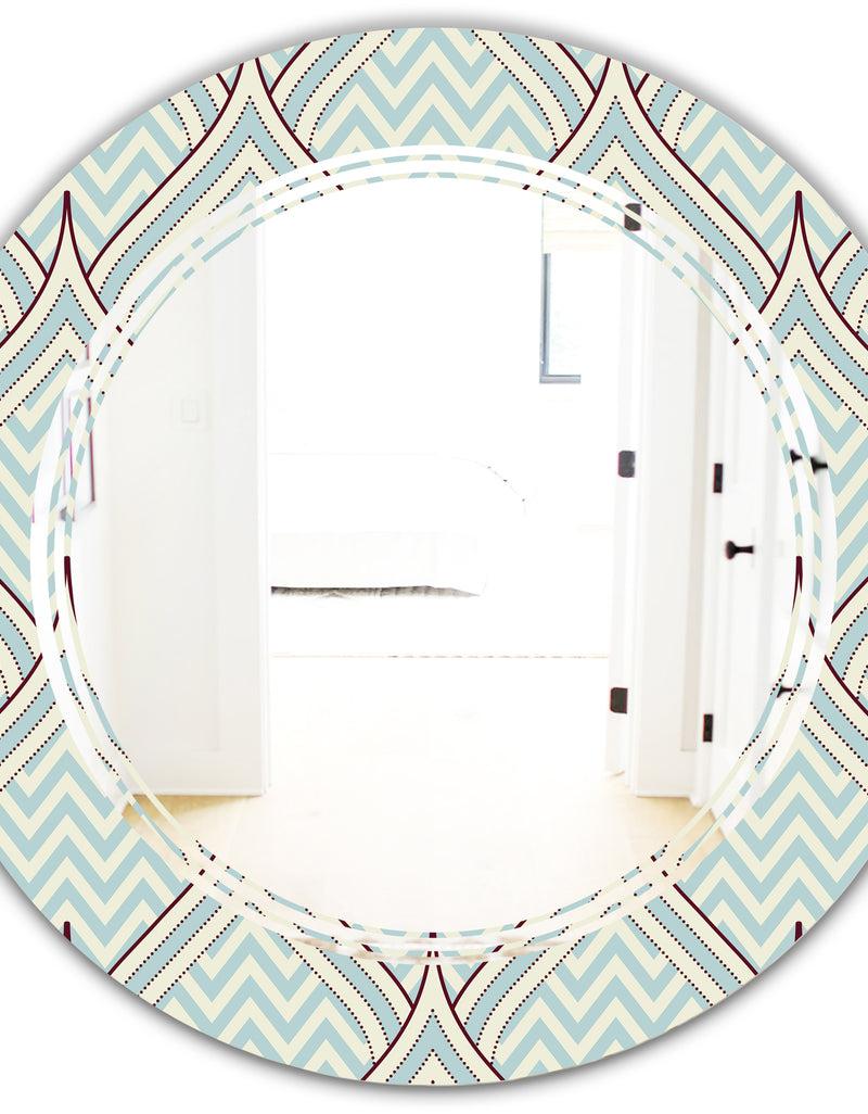 DesignQ Ornament With Decorative Elements. - Modern Round Or Oval Wall Mirror - Triple C