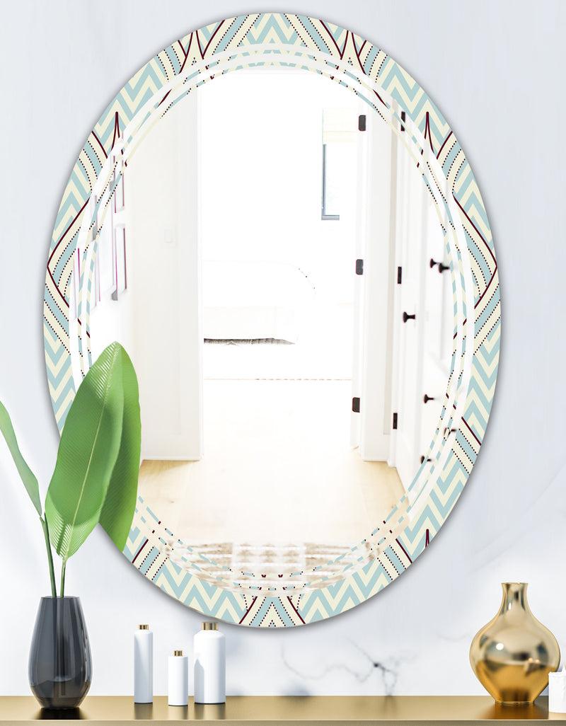 DesignQ Ornament With Decorative Elements. - Modern Round Or Oval Wall Mirror - Triple C