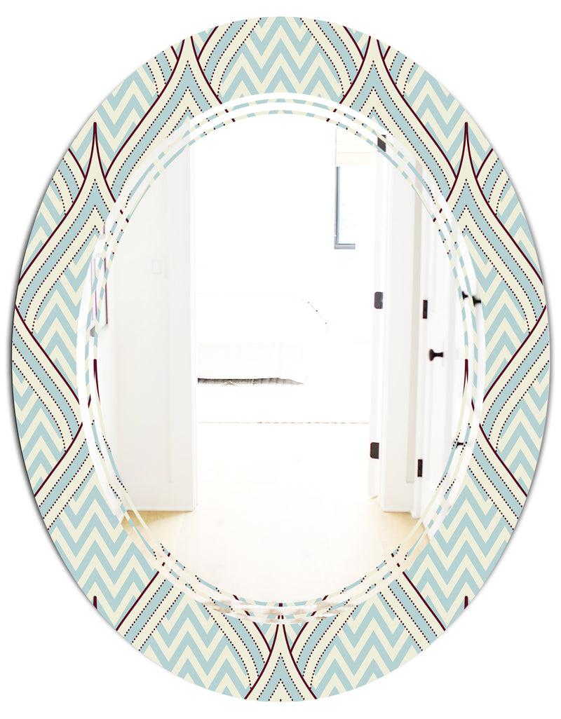 DesignQ Ornament With Decorative Elements. - Modern Round Or Oval Wall Mirror - Triple C