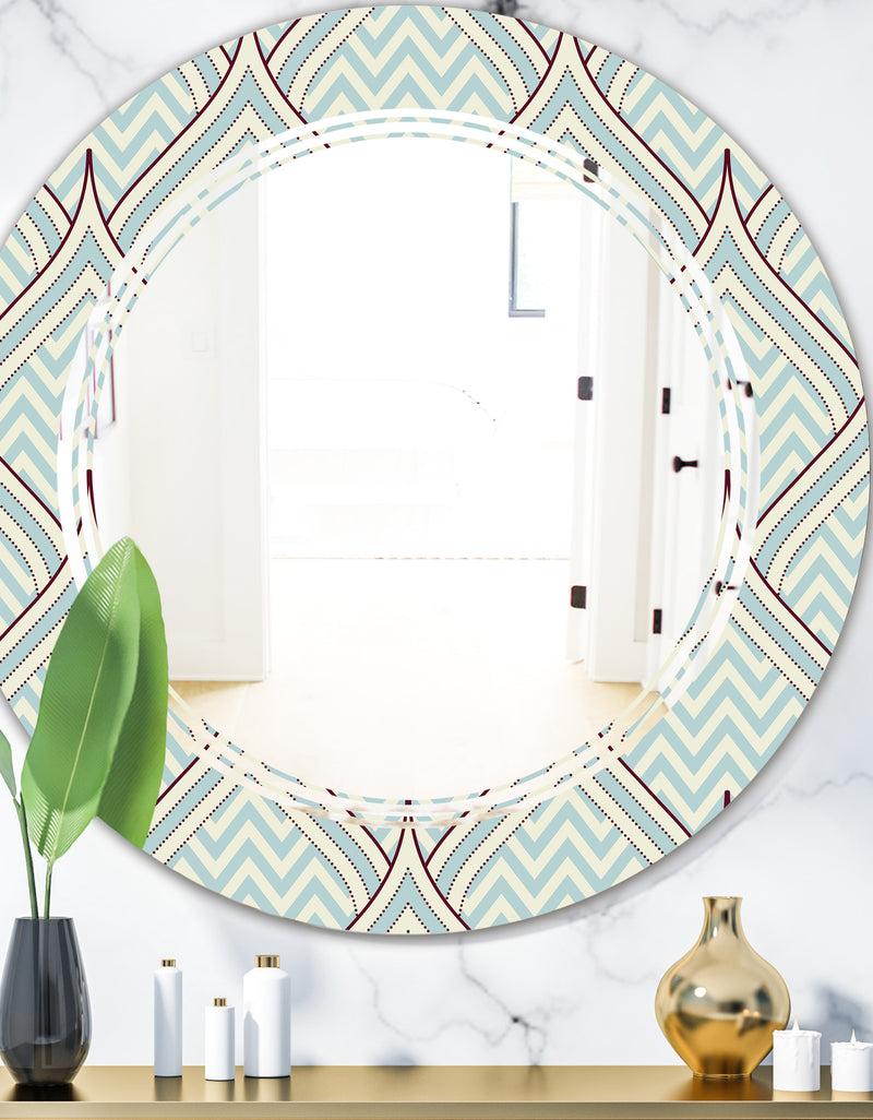 DesignQ Ornament with decorative elements. - Modern Round or Oval Wall Mirror - Triple C