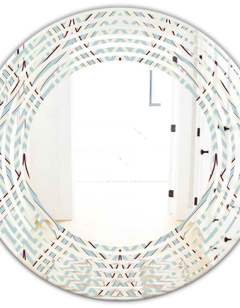 DesignQ Ornament With Decorative Elements. - Modern Round Or Oval Wall Mirror - Wave