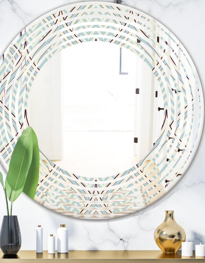 DesignQ Ornament with decorative elements. - Modern Round or Oval Wall Mirror - Wave