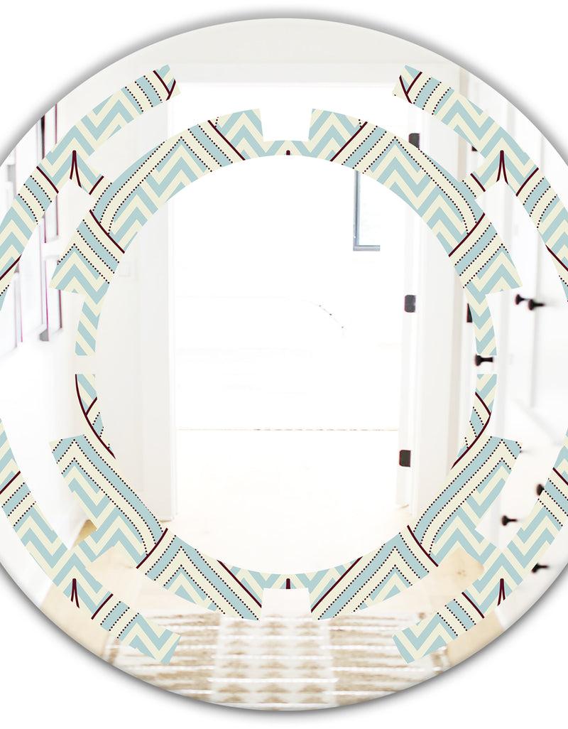 DesignQ Ornament With Decorative Elements. - Modern Round Or Oval Wall Mirror - Space