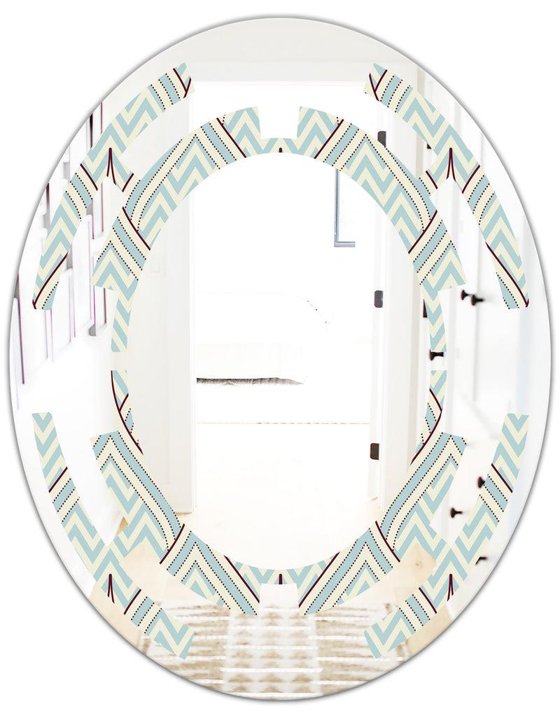 DesignQ Ornament With Decorative Elements. - Modern Round Or Oval Wall Mirror - Space