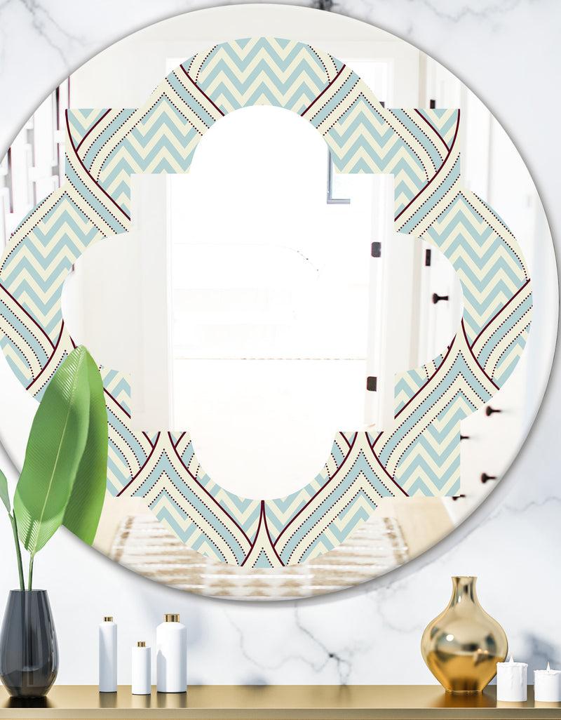 DesignQ Ornament with decorative elements. - Modern Round or Oval Wall Mirror - Quatrefoil