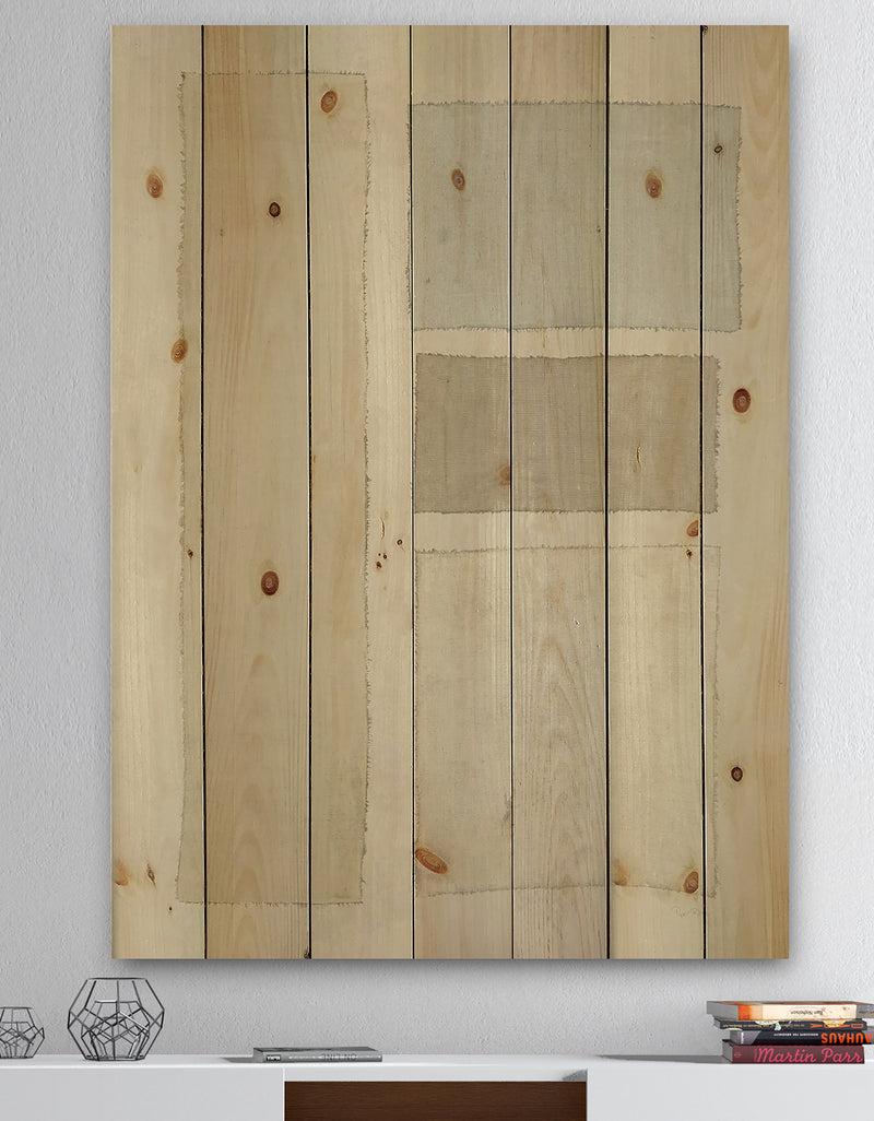 DesignQ Painted Weaving III FB - Modern & Contemporary Print on Natural Pine Wood