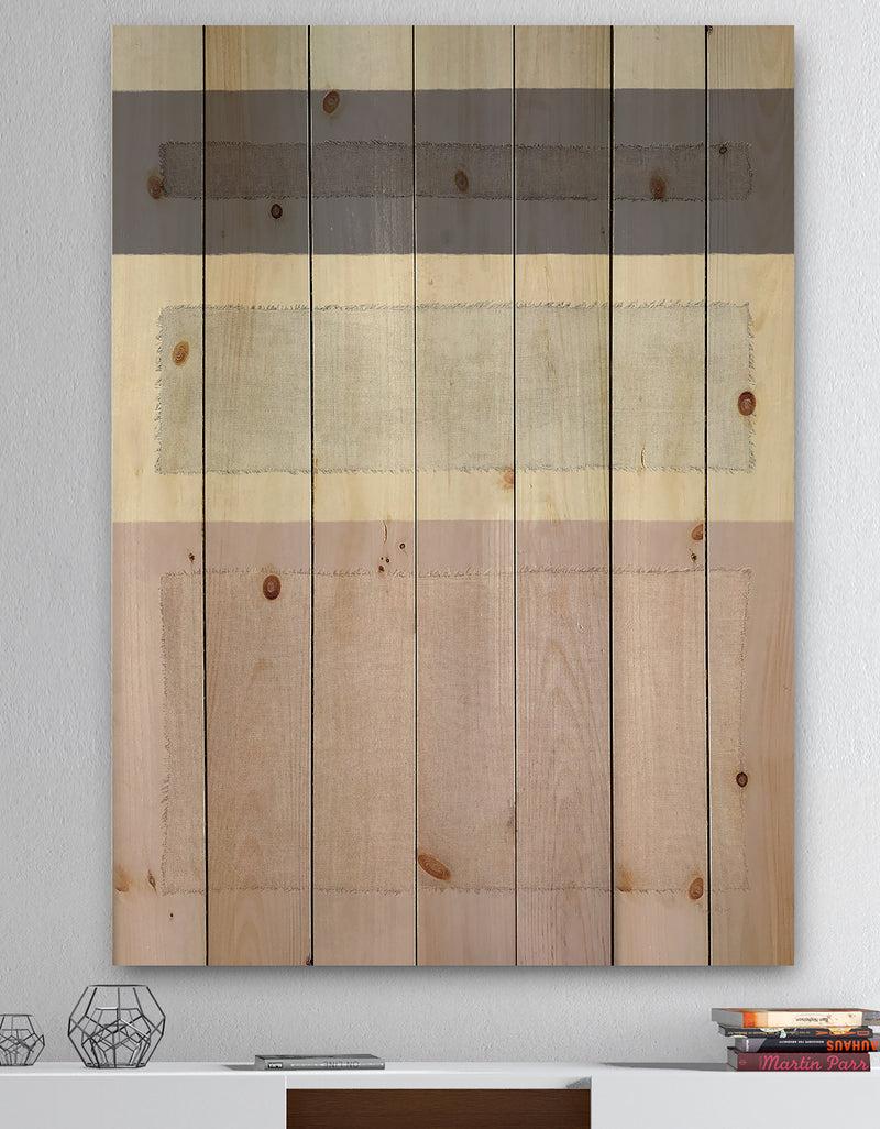 DesignQ Painted Weaving IV FB - Modern & Contemporary Print on Natural Pine Wood