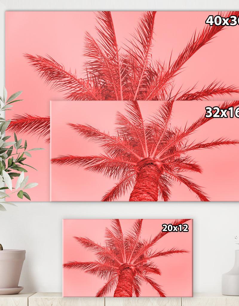 DesignQ Palm Tree On Summer Card - Tropical Canvas Wall Art