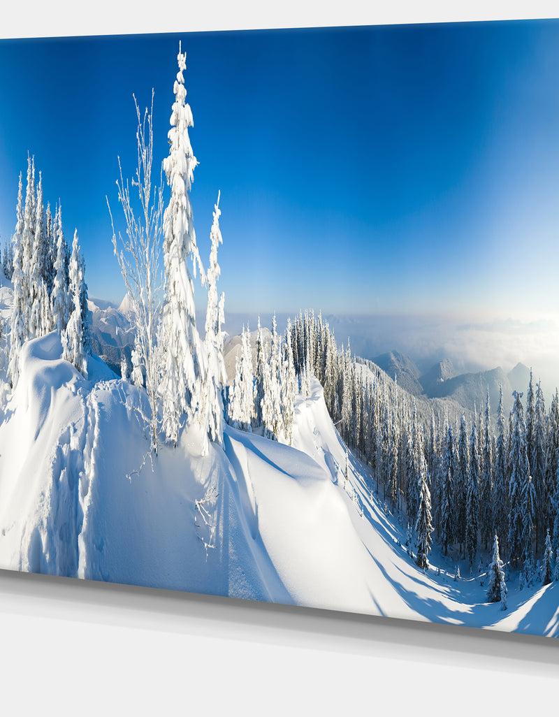 DesignQ Panoramic Winter Mountain - Photo Canvas Print