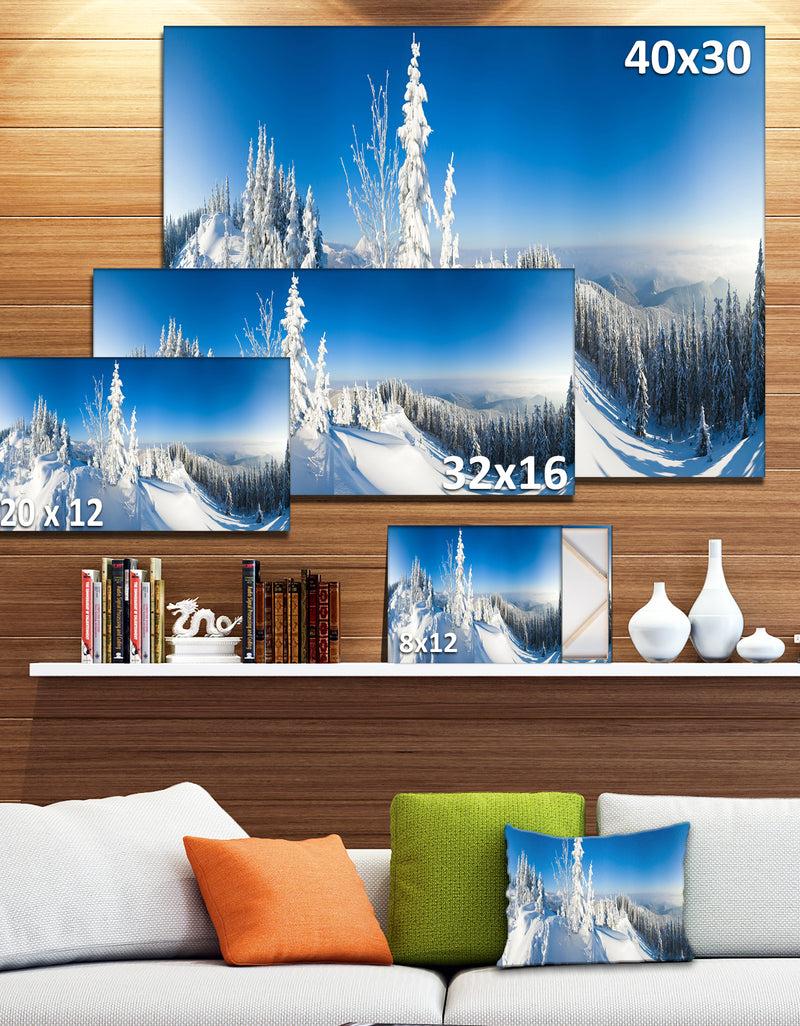 DesignQ Panoramic Winter Mountain - Photo Canvas Print