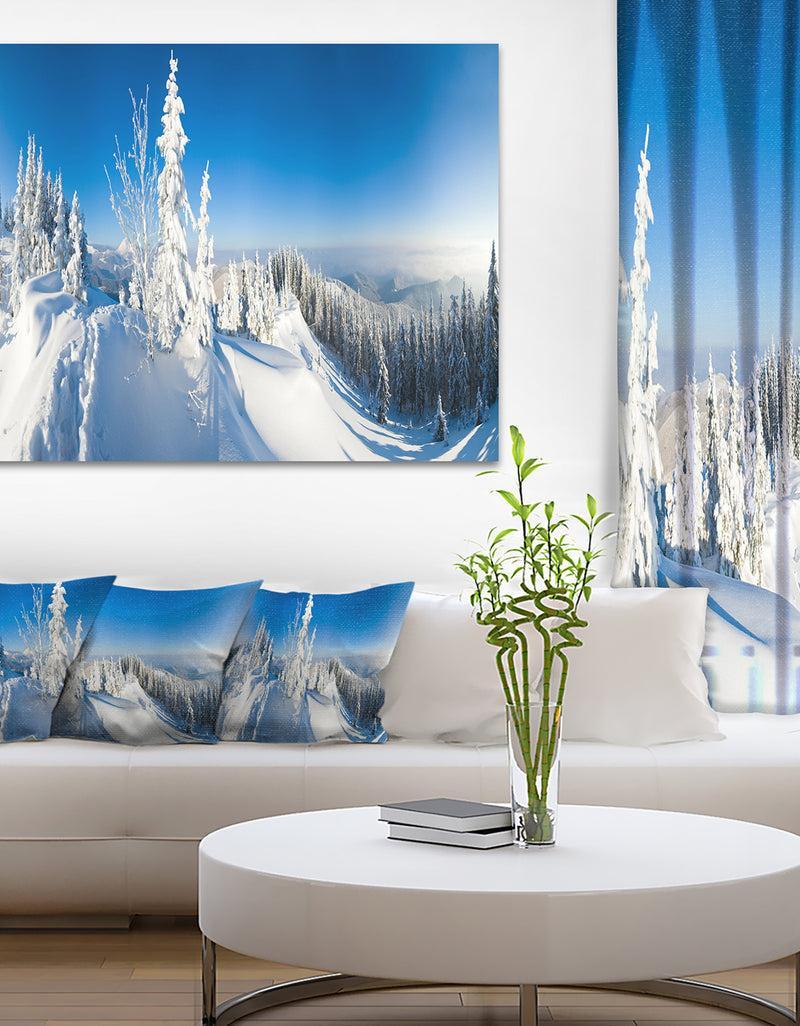 DesignQ Panoramic Winter Mountain - Photo Canvas Print
