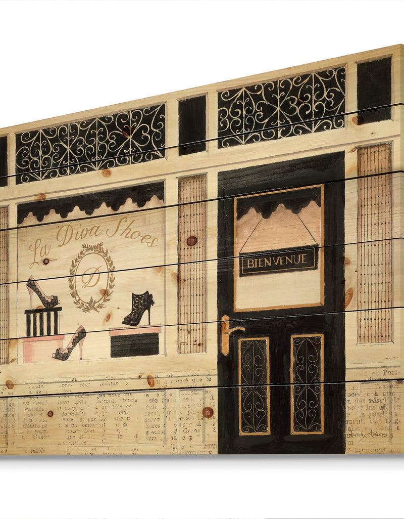 DesignQ Paris Diva Shoes Painting - Fashion Print On Natural Pine Wood