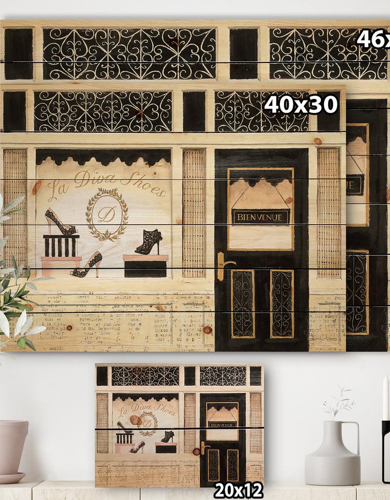 DesignQ Paris Diva Shoes Painting - Fashion Print On Natural Pine Wood