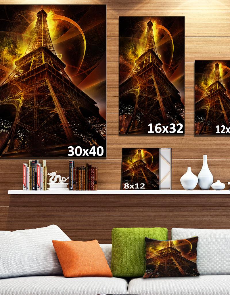DesignQ Paris Eiffel Tower On Fantasy Background - Cityscape Canvas Print