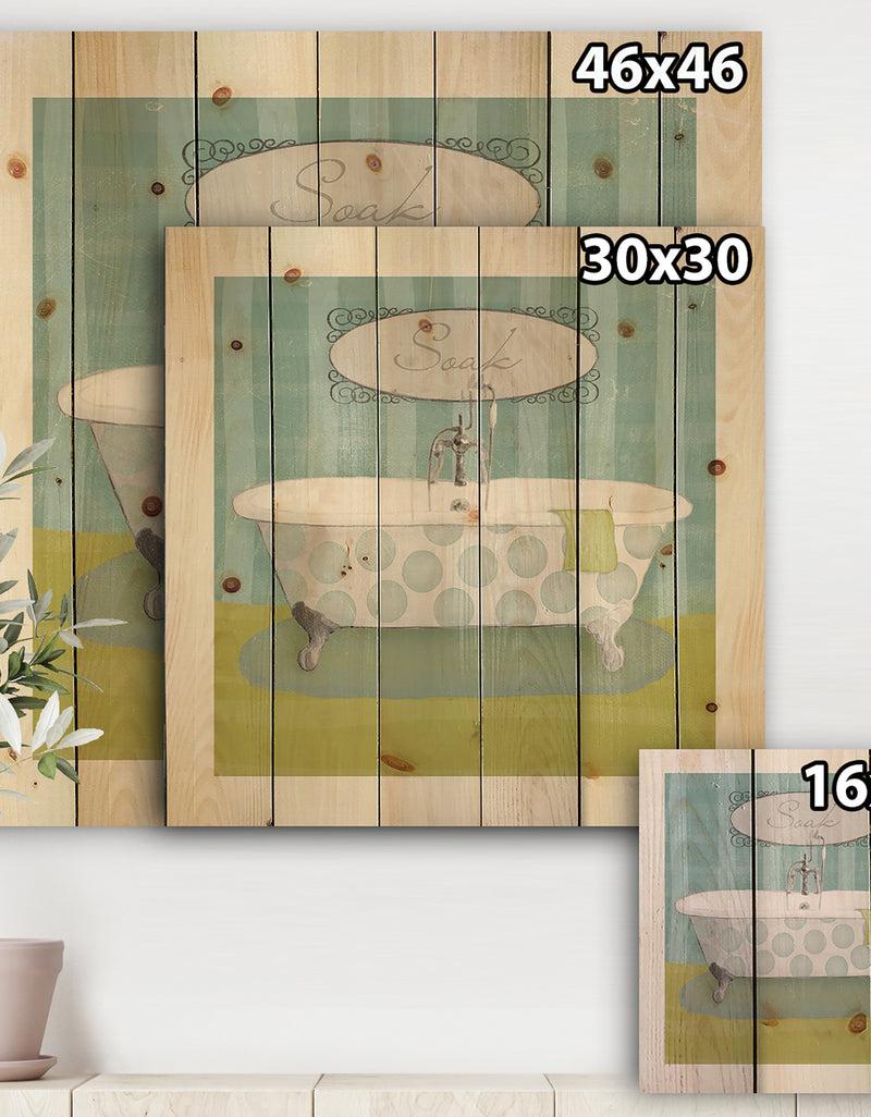 DesignQ Paris Hotel Bathroom III - Traditional Bathroom Print On Natural Pine Wood