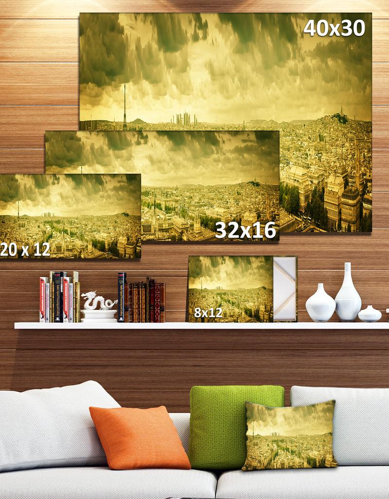 DesignQ Paris Panorama With Scenic Sky - Cityscape Photo Canvas Art