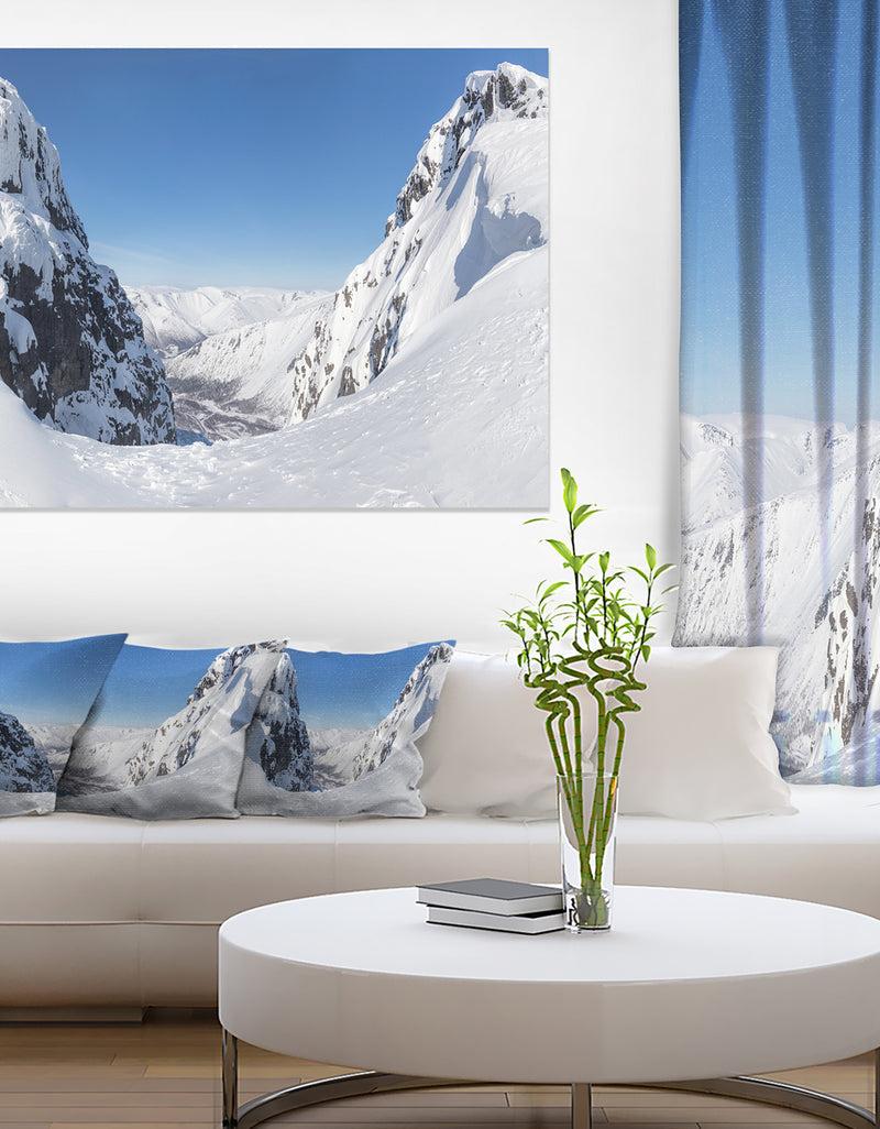 DesignQ Pass in the Northern Winter Hills - Landscape Art Canvas Print