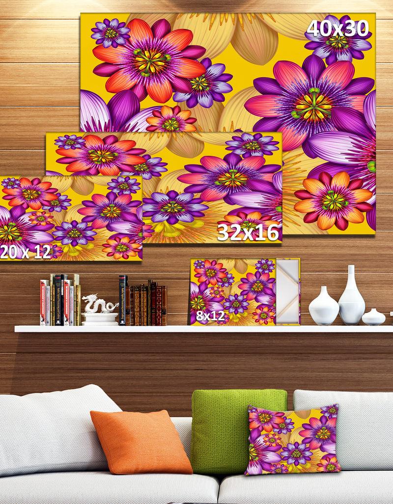 DesignQ Passion Flowers Pattern - Modern Floral Large Canvas Art