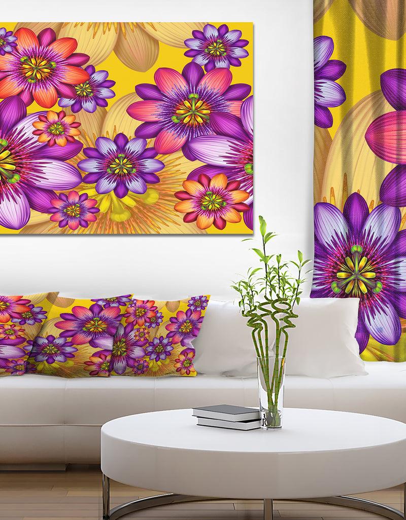 DesignQ Passion Flowers Pattern - Modern Floral Large Canvas Art