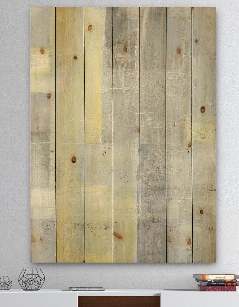 DesignQ Patchwork Abstract II - Modern & Contemporary Print on Natural Pine Wood