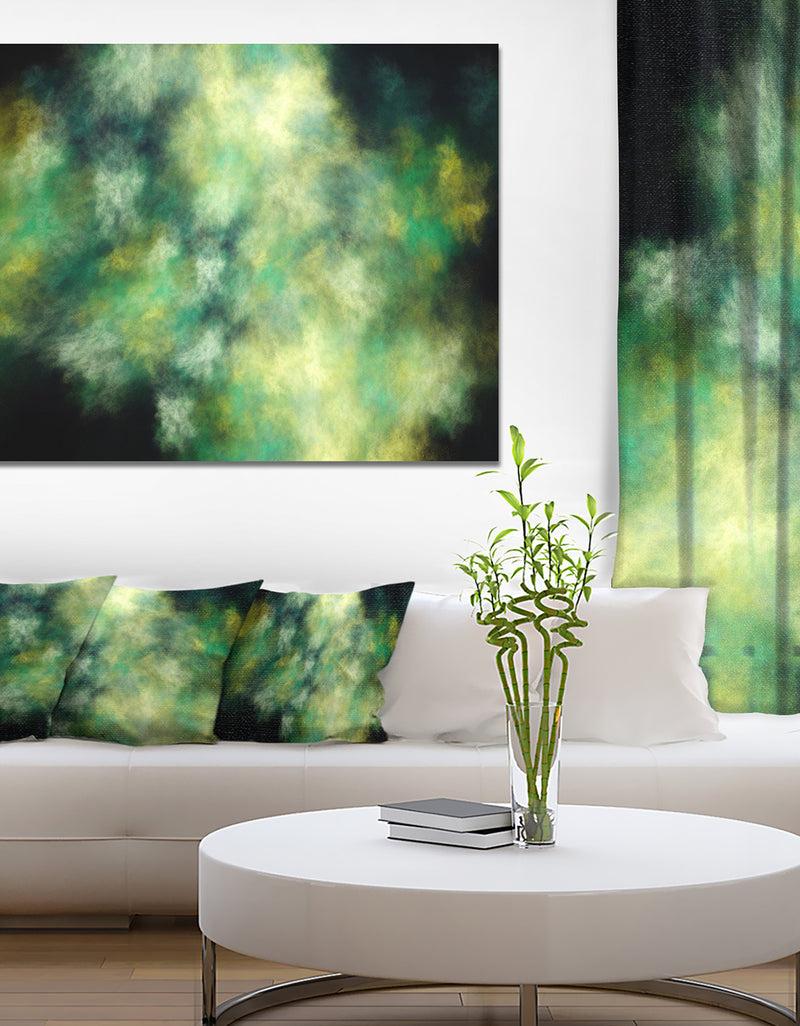 DesignQ Perfect Green Starry Sky - Extra Large Abstract Canvas Wall Art