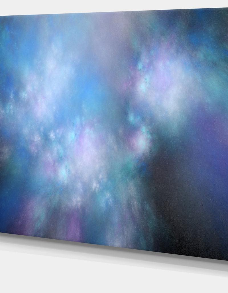 DesignQ Perfect Light Blue Starry Sky - Extra Large Abstract Canvas Art Print