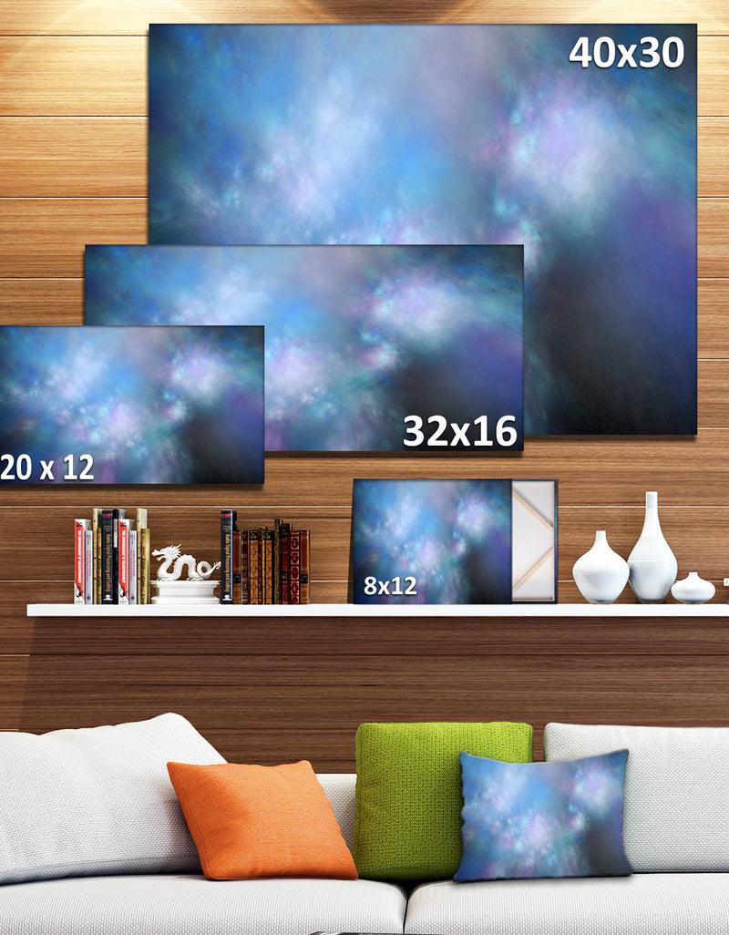 DesignQ Perfect Light Blue Starry Sky - Extra Large Abstract Canvas Art Print