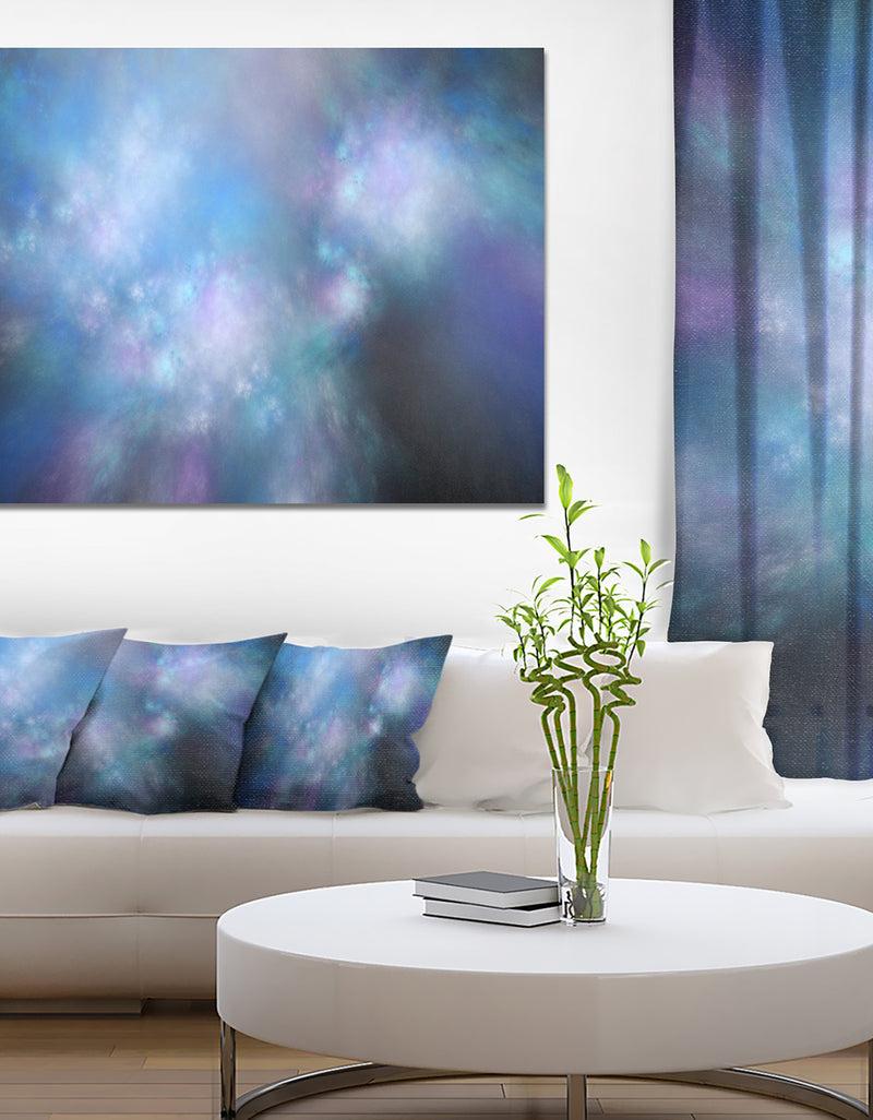 DesignQ Perfect Light Blue Starry Sky - Extra Large Abstract Canvas Art Print