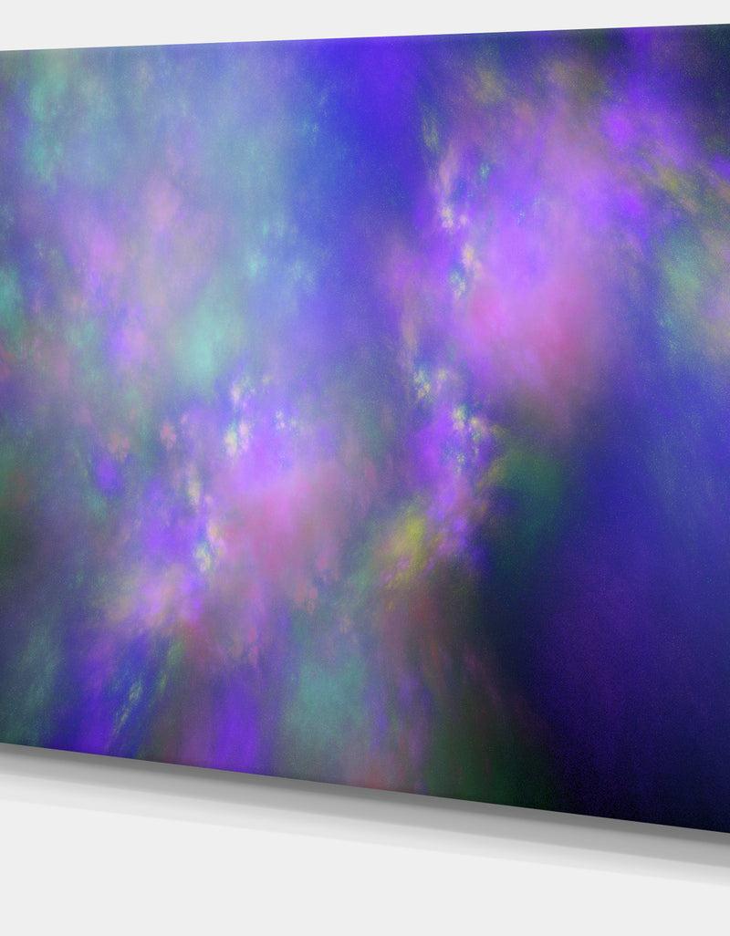 DesignQ Perfect Purple Starry Sky - Extra Large Abstract Canvas Wall Art