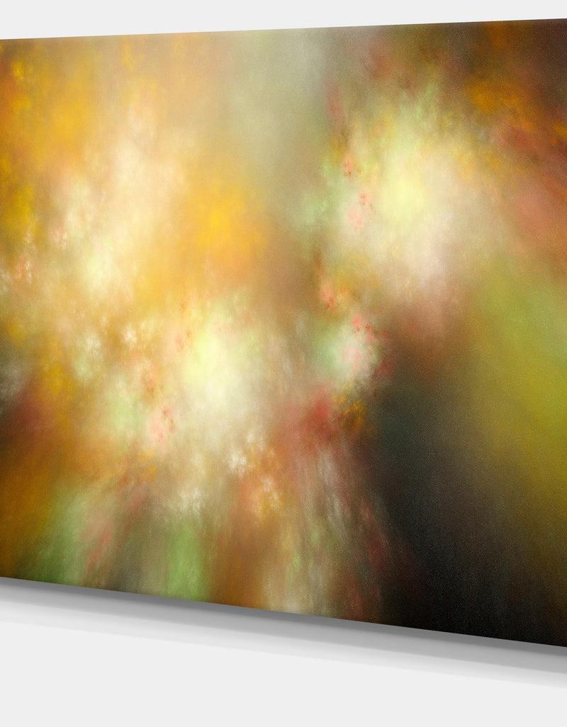 DesignQ Perfect Yellow Green Starry Sky - Extra Large Abstract Canvas Art Print