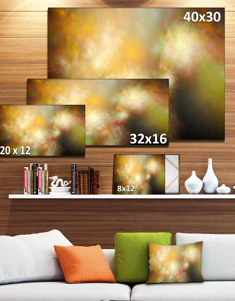DesignQ Perfect Yellow Green Starry Sky - Extra Large Abstract Canvas Art Print