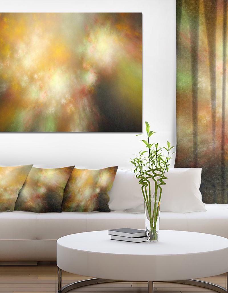 DesignQ Perfect Yellow Green Starry Sky - Extra Large Abstract Canvas Art Print